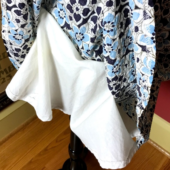 J Crew Blue/White/Black Summer Dress, Strapless - Picture 6 of 7